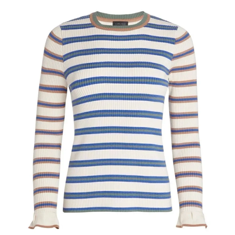 Carlisle Collection  DISPORT STRIPED SWEATER Size S